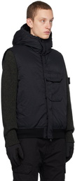 Stone Island Black Hooded Down Vest