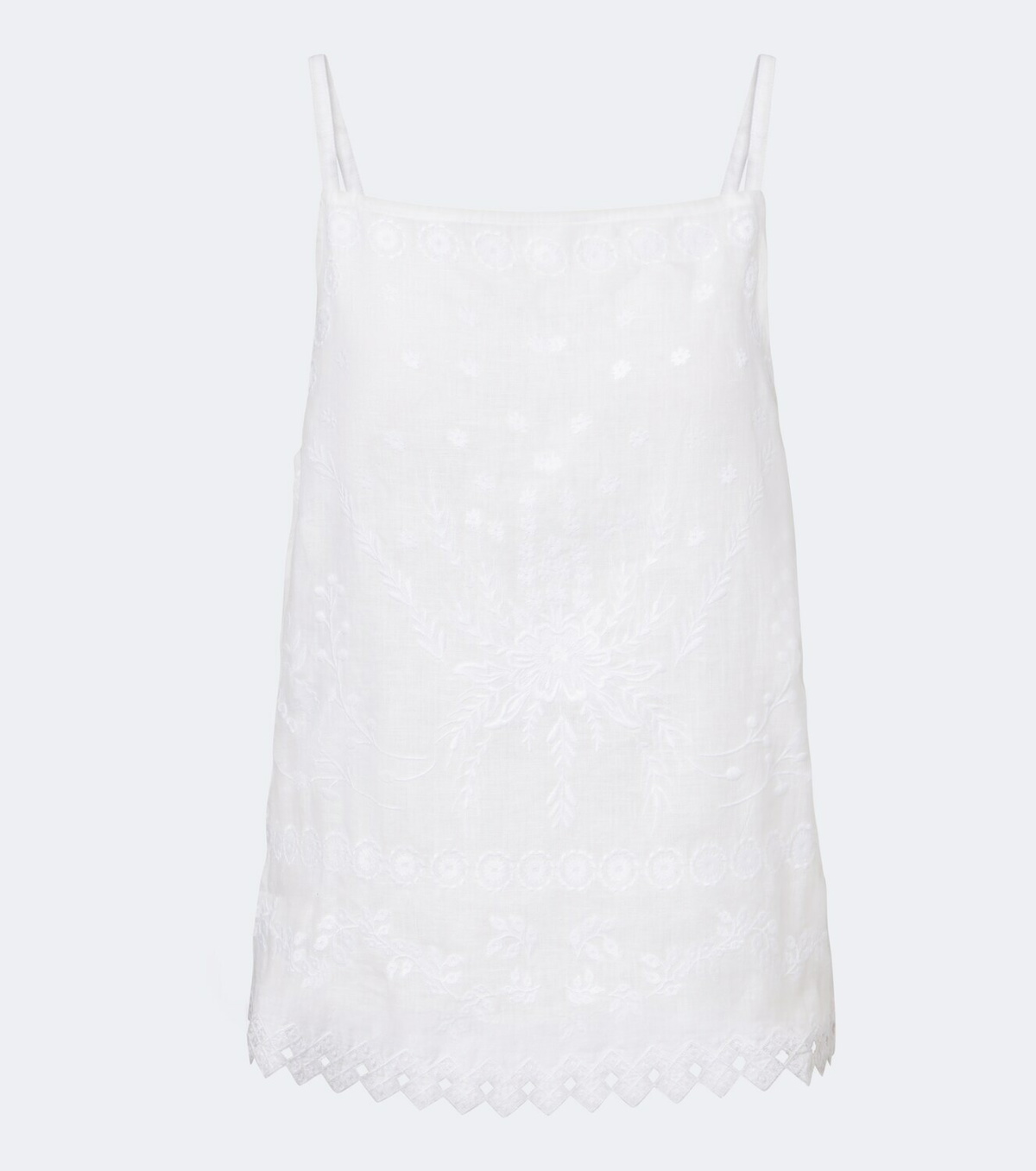 Eres Corail embroidered linen top
