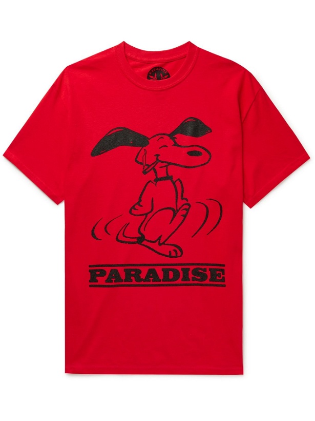 Photo: PARADISE - Printed Cotton-Jersey T-shirt - Red