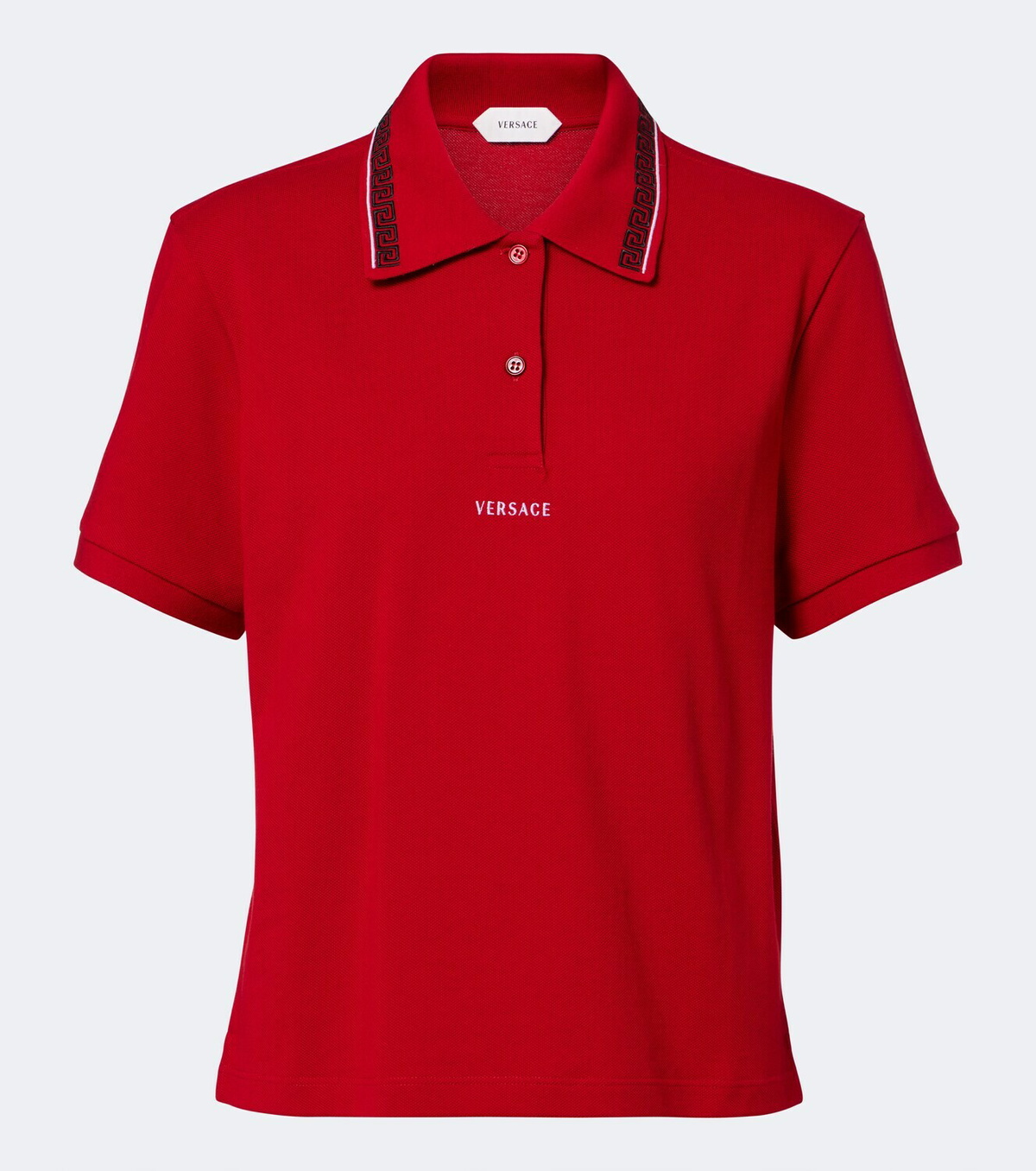 Versace Greca cotton piqué polo shirt