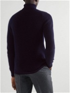 De Petrillo - Slim-Fit Ribbed Wool and Cashmere-Blend Rollneck Sweater - Blue
