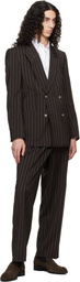 BOSS Brown Relaxed-Fit Virgin Wool Blazer