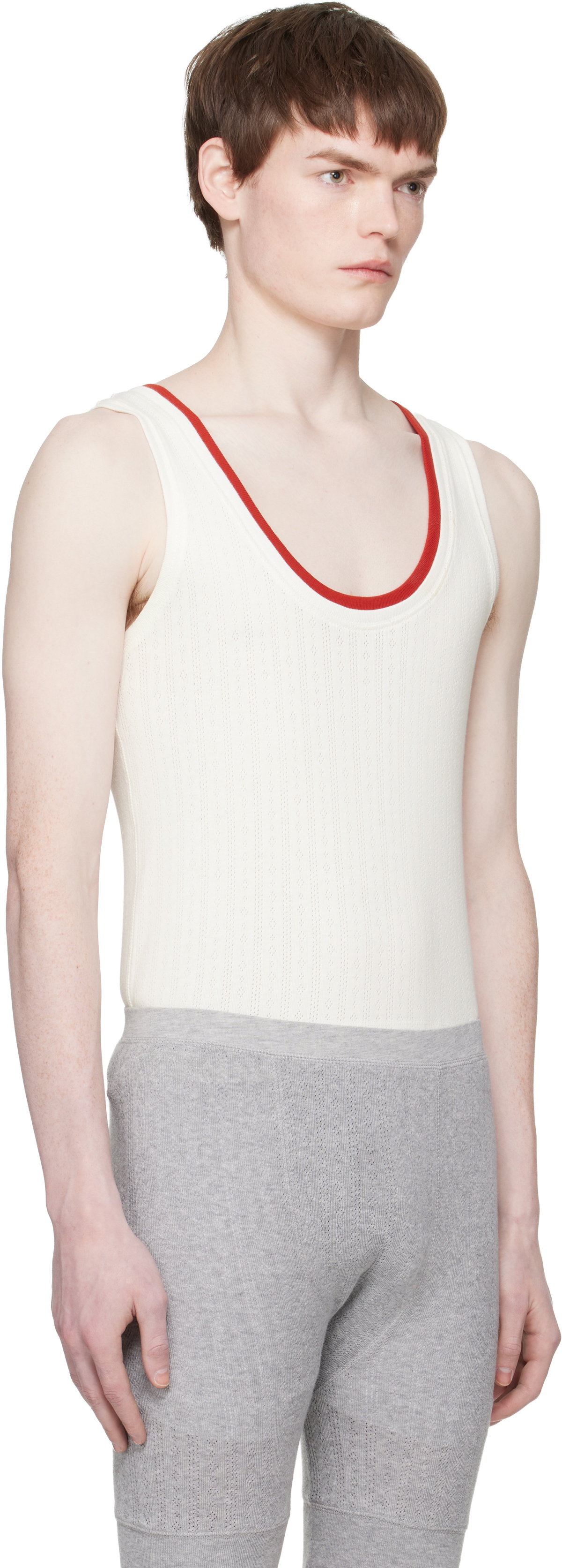 Dries Van Noten Off-White Pointelle Tank Top