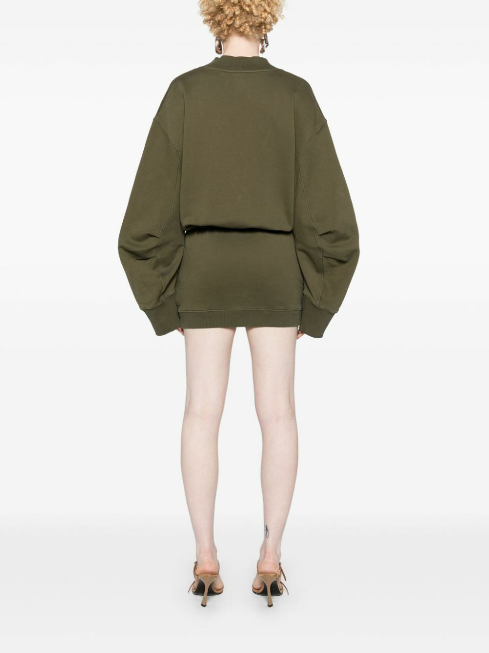 the attico mini sweater dress dark green Delilah Dark Green Turtleneck Mini Dress