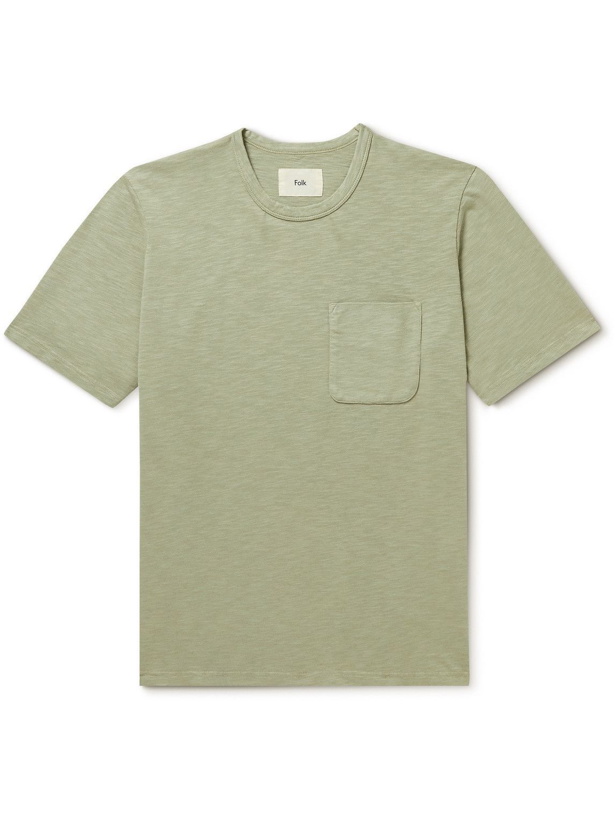 Photo: Folk - Slub Cotton-Jersey T-Shirt - Green