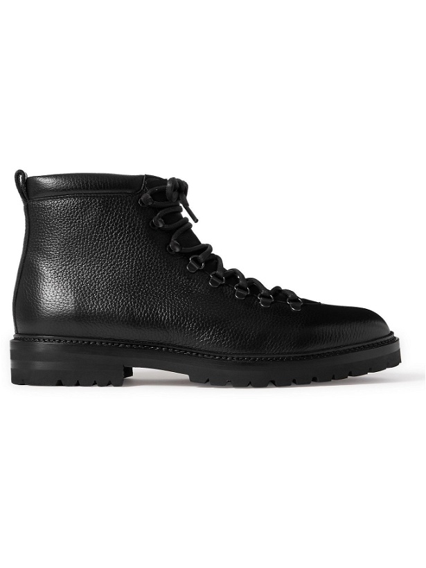 Photo: Manolo Blahnik - Calaurio Full-Grain Leather Lace-Up Boots - Black