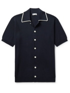 DOPPIAA - Aagar Slim-Fit Ribbed Cotton Shirt - Blue