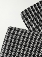TOM FORD - Atticus Leather-Trimmed Houndstooth Wool, Mohair and Cashmere-Blend Blazer - Black