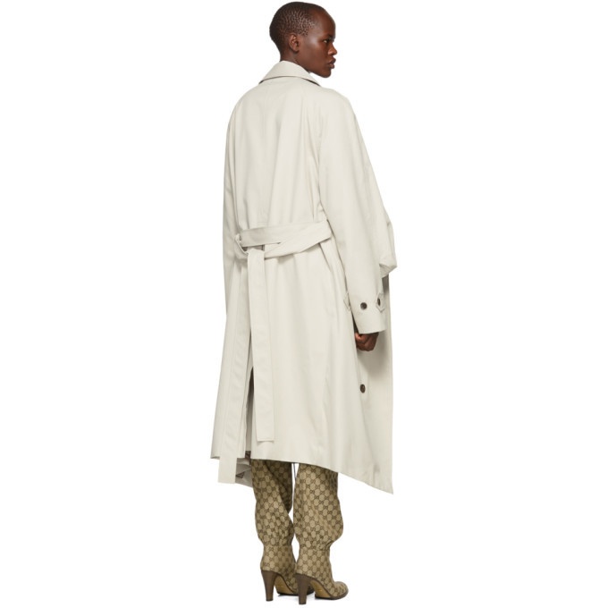 Y/Project Ivory Double Front Trench Coat Y/Project