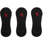 Polo Ralph Lauren - Three-Pack Stretch Cotton-Blend No-Show Socks - Black