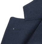 Canali - Kei Slim-Fit Micro-Checked Silk and Wool-Blend Blazer - Blue