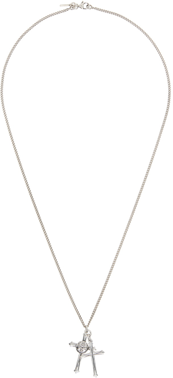 Emanuele Bicocchi Silver Double Cross Necklace Emanuele Bicocchi Emanuele Bicocchi Silver Double Cross Necklace Emanuele Bicocchi