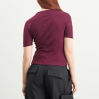 Y-3 Women's Fitted T-Shirt in Maroon