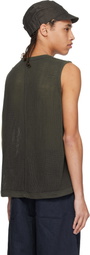Jan-Jan Van Essche Gray O-Project Mesh Jersey Tank Top