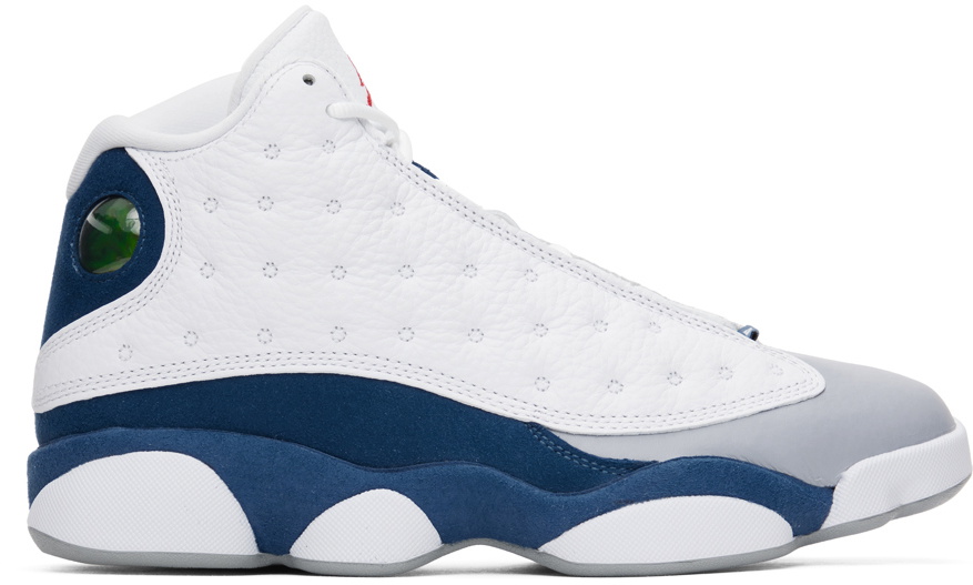 Nike Jordan White & Blue Air Jordan 13 Retro Sneakers Nike Jordan Brand