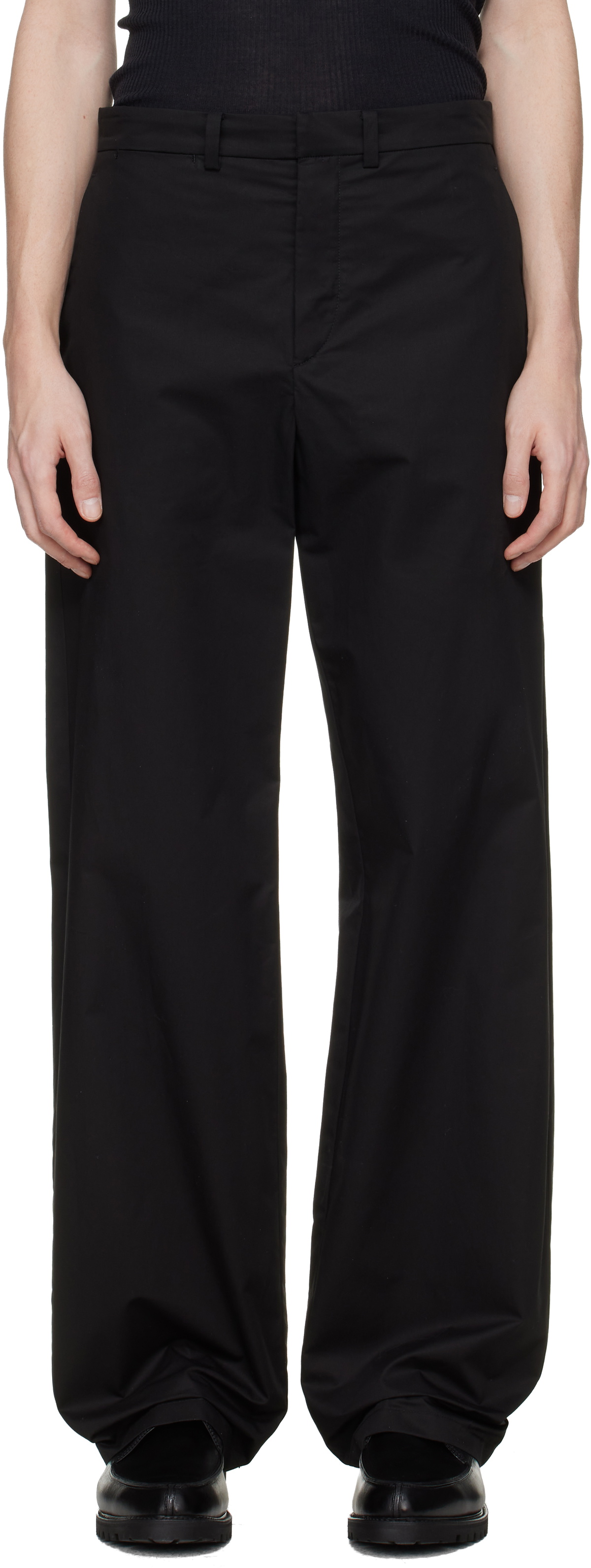 Rier Black Cotton Trousers