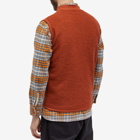 Universal Works Men's Wool Fleece Zip Waistcoat in Orange