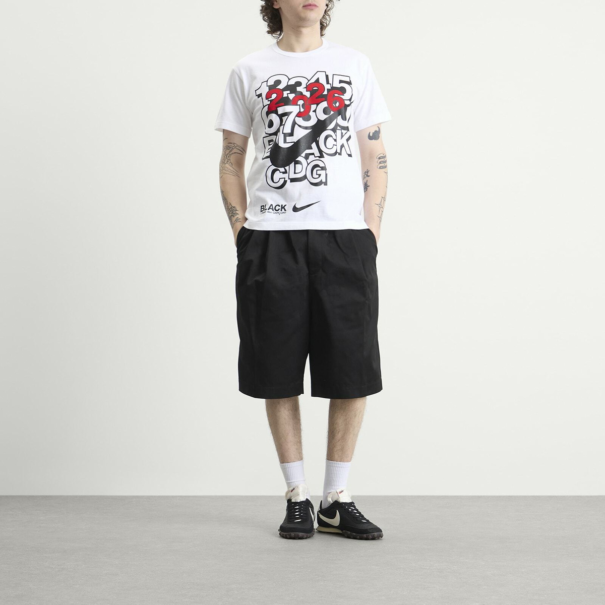 Comme des Garçons Black Men's x Nike T-Shirt in White/Black