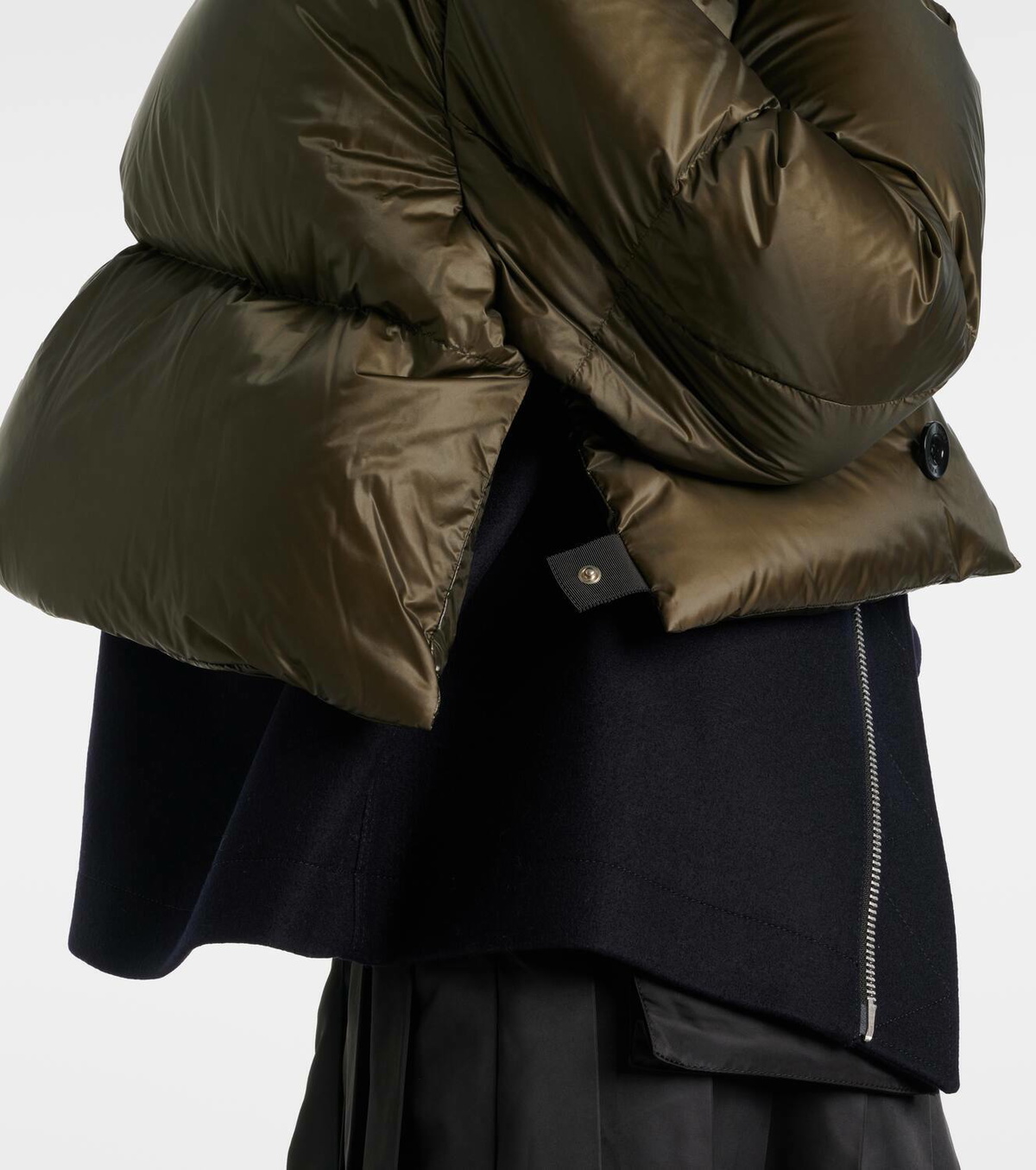 Sacai Wool-trimmed puffer jacket Sacai