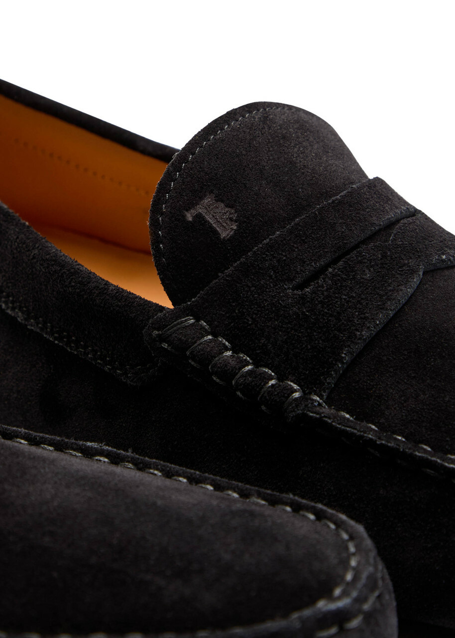 Tods Gommino Suede Loafers Black