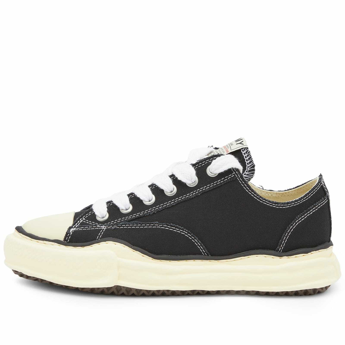 Maison MIHARA YASUHIRO Men's Peterson Low Vintage Sole Canvas Sneakers in Black