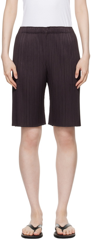 Photo: PLEATS PLEASE ISSEY MIYAKE Black Monthly Colors April Shorts