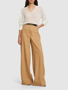 ALBERTA FERRETTI High Rise Linen Blend Wide Pants