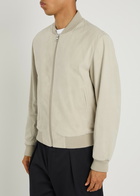 Boss X David Beckham Milo Suede Bomber Jacket Beige