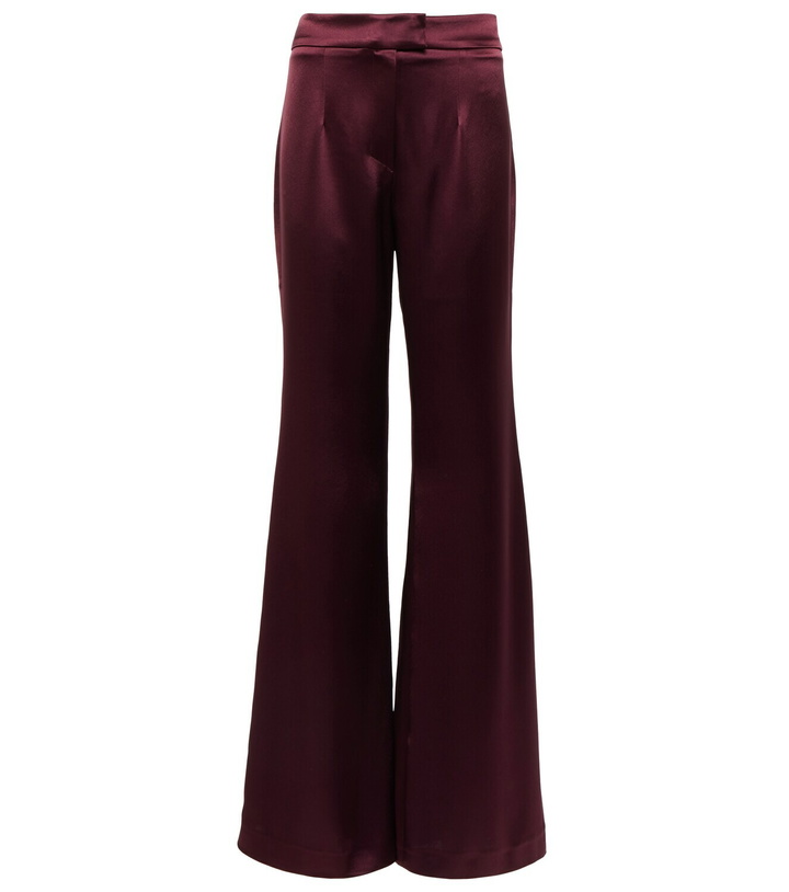 Photo: Galvan High-rise satin flared pants