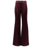 Galvan High-rise satin flared pants