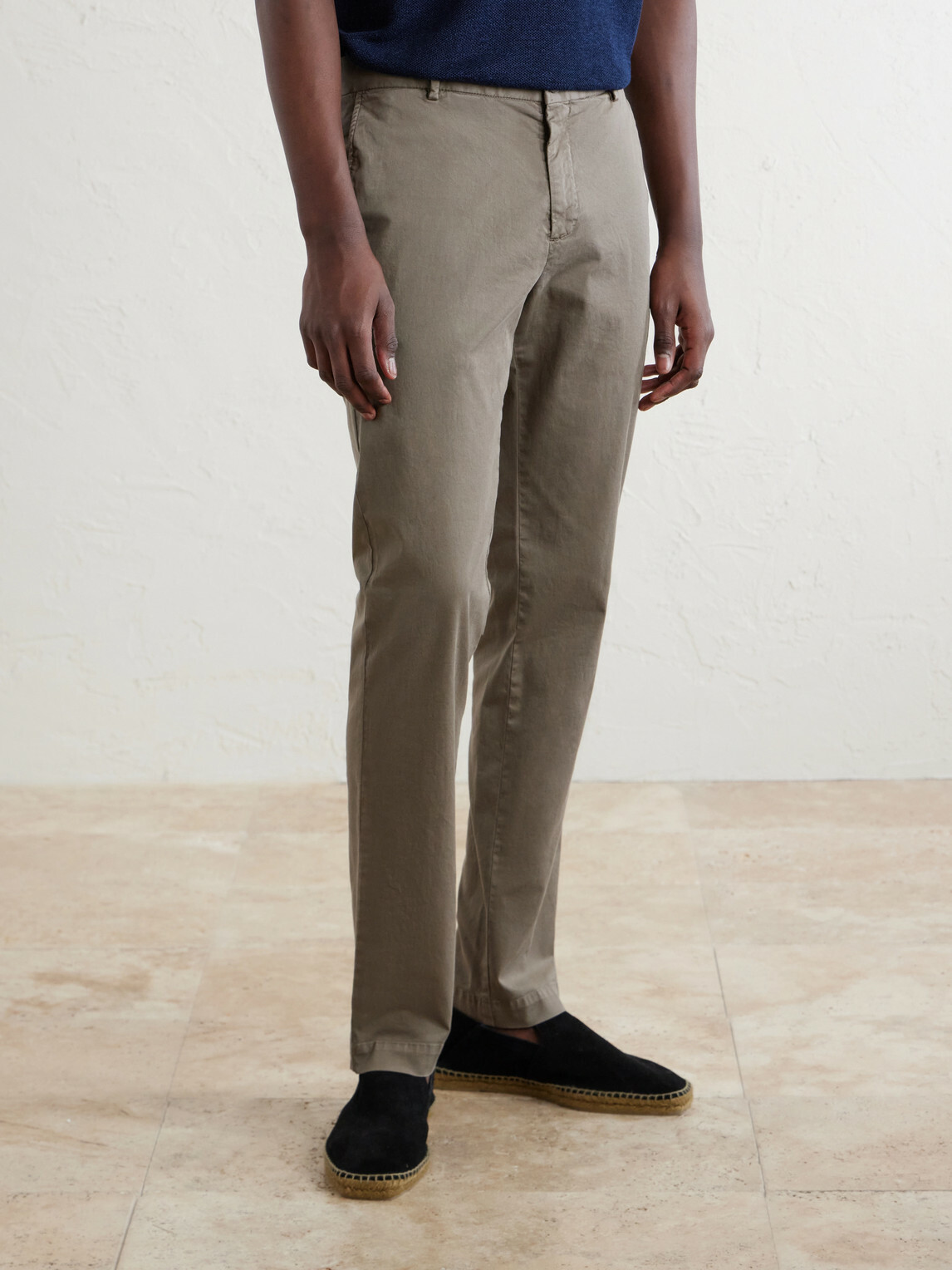 Sunspel - Straight-Leg Garment-Dyed Cotton-Blend Twill Chinos - Brown
