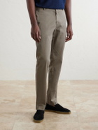 Sunspel - Straight-Leg Garment-Dyed Cotton-Blend Twill Chinos - Brown