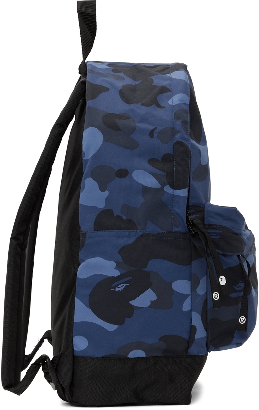 Bape Backpack, Blue Bape Camo Backpack, Waterproof Schoolbag for