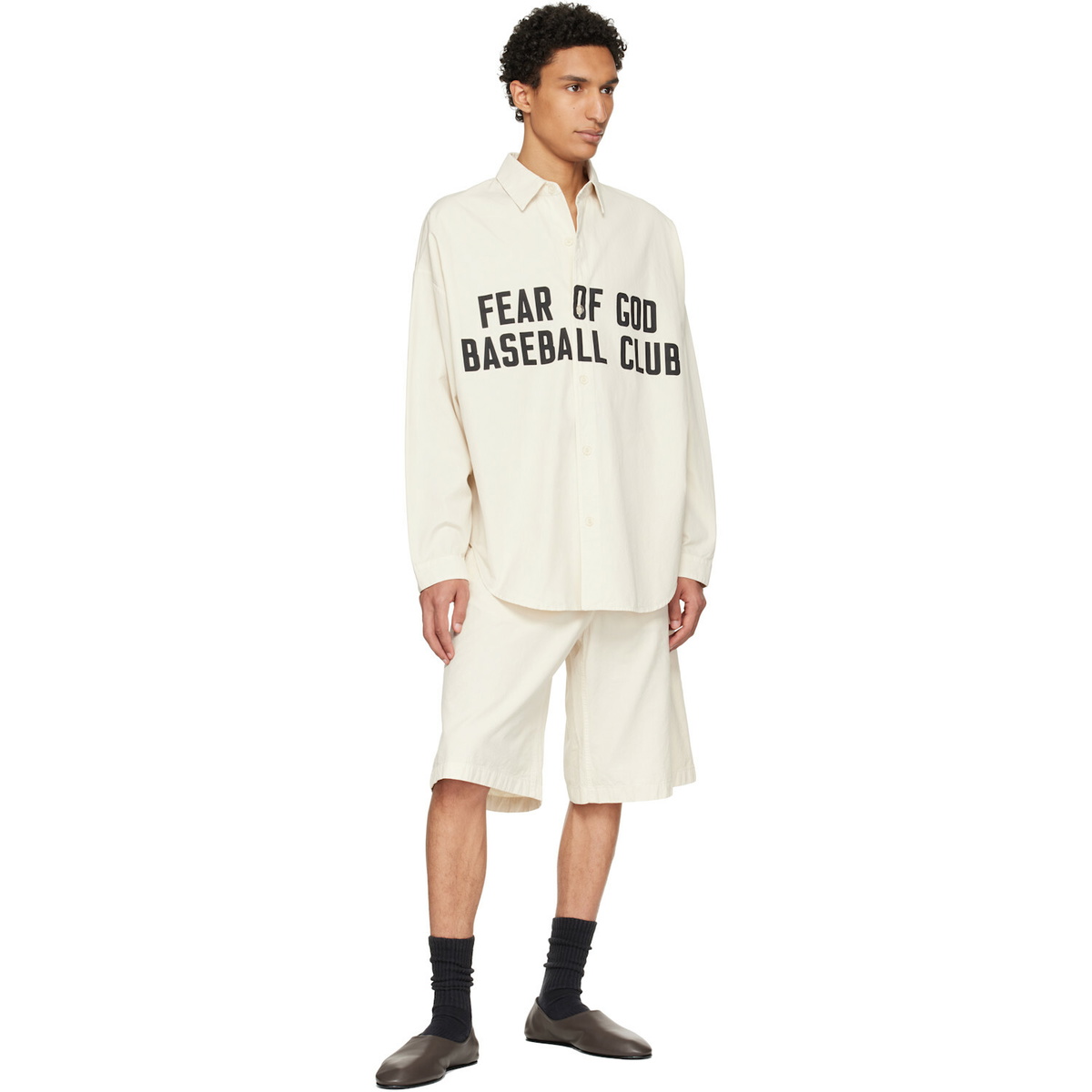 Fear of God Off-White Garment Dyed Cotton Relaxed Shirt