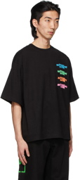 We11done Black Multicolor Logo T-Shirt