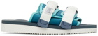Suicoke Blue & White MOTO-CAB Sandals
