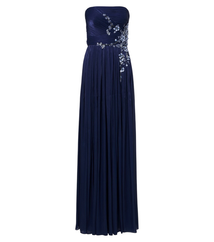 Photo: Costarellos Lenina Lurex® georgette bustier gown