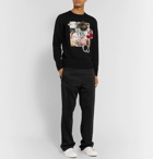 Fendi - Slim-Fit Appliquéd Wool Sweater - Black