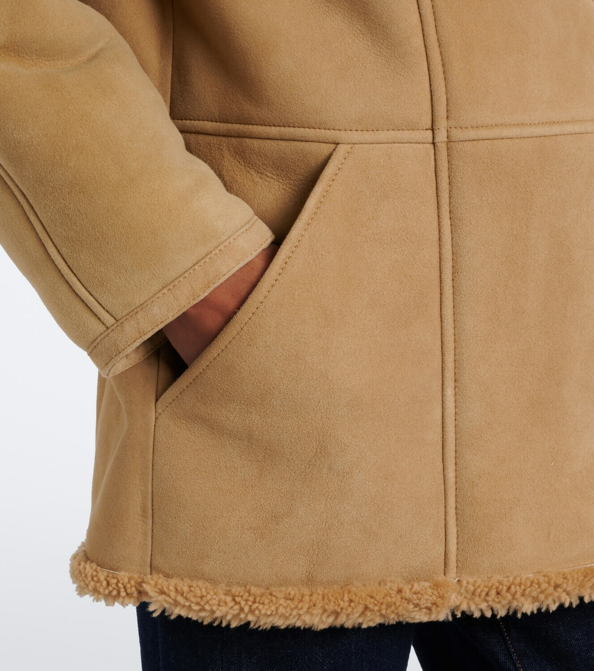 Veronica Beard Lavington shearling-lined suede coat