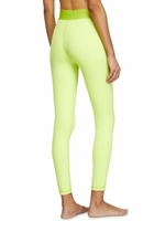 Diesel Microfibre leggings with cut-off logo - Pants Womens in Green