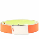 Comme des Garçons Super Fluro Leather Belt in Orange/Yellow