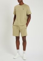 Boss Logo-embroidered Waffle Cotton-blend Shorts Green