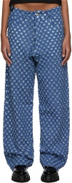 Ashley Williams Blue Shredded Baggy Jeans