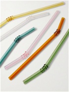 HAY - Set of Six Swirl Glass Drinking Straws
