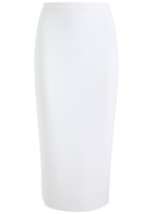 Norma Kamali Stretch-crepe Midi Pencil Skirt White