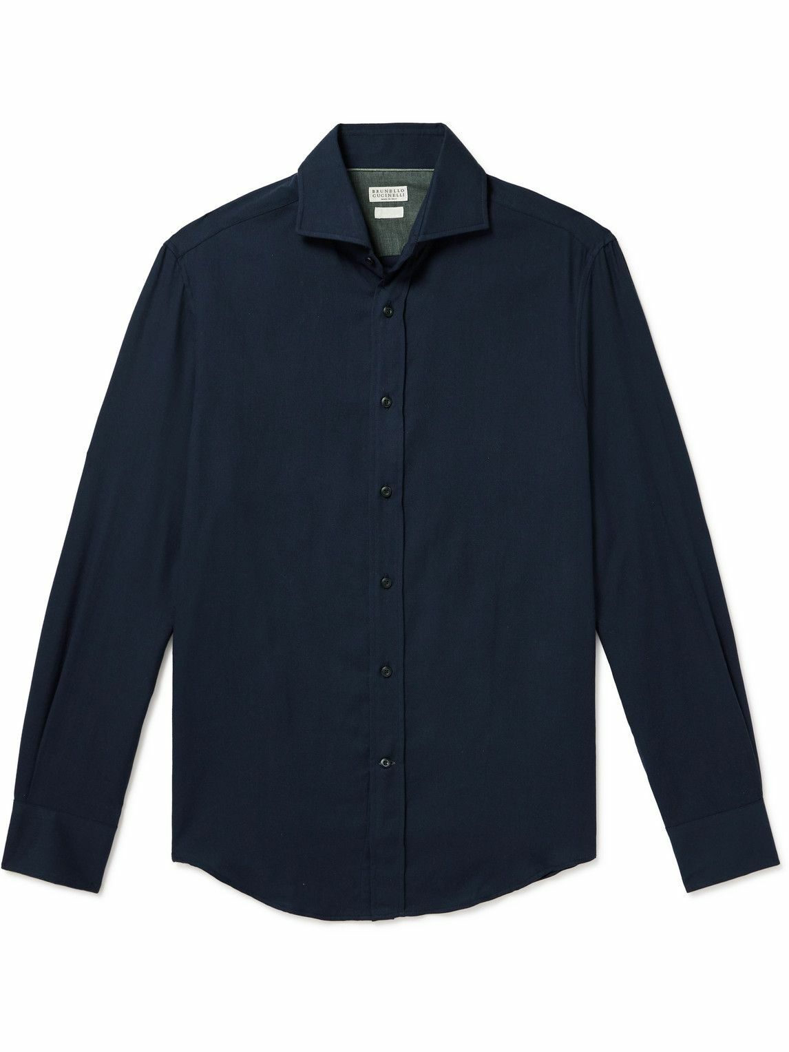 Brunello Cucinelli - Cotton and Cashmere-Blend Twill Shirt - Blue