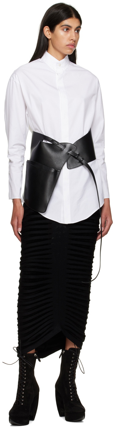 Neo leather corset belt in black - Alaia