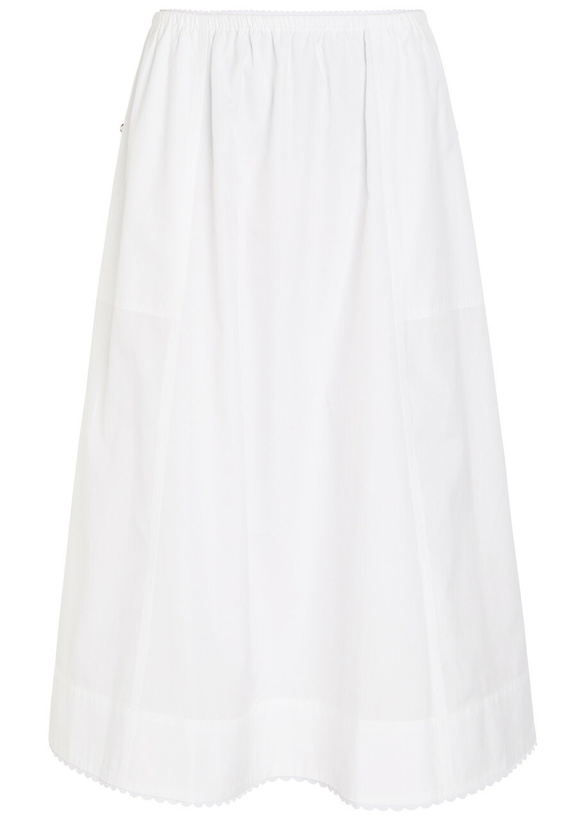 Photo: Vince Scalloped Cotton Midi Skirt White