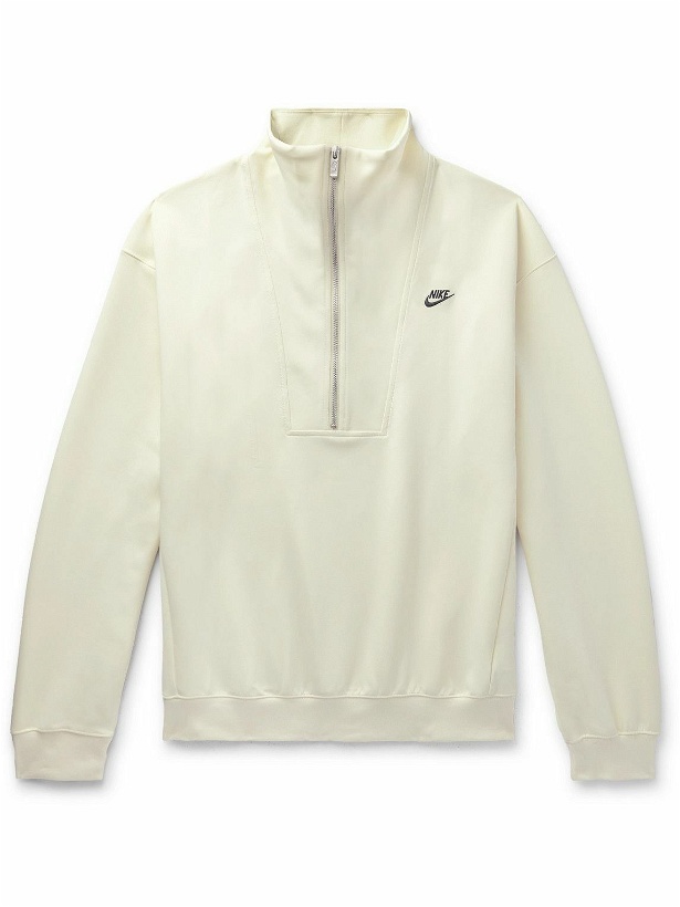 Photo: Nike - Sportswear Circa Logo-Print Jersey Half-Zip Sweatshirt - Neutrals