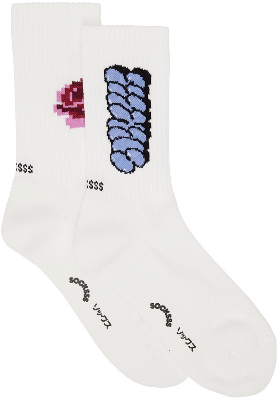 Photo: SOCKSSS Two-Pack White Rosebud Socks